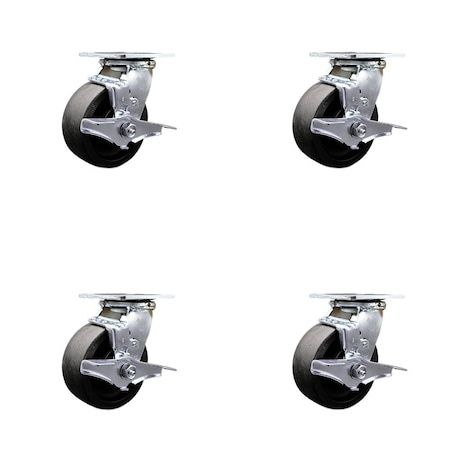 Service Caster Tool Box Caster Wheel Set 5'' Glass Filled Nylon Swivel Casters, 4PK TOOL-SCC-30CS520-GFNR-TLB-4
